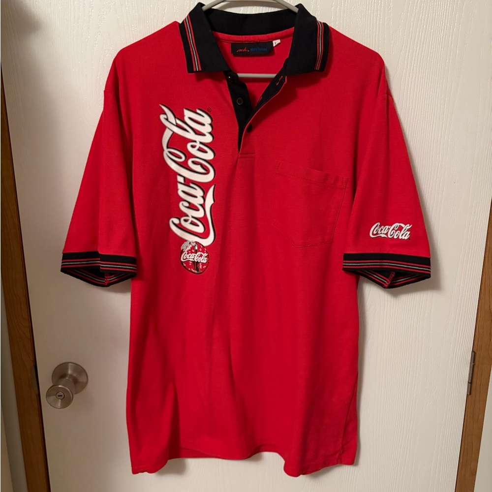 Vintage 80s Coca Cola Marc Holland Uniform Men's Polo SZ L